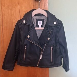 GAP Kids Faux Leather Jacket with Metallic Accents